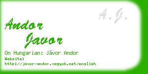 andor javor business card